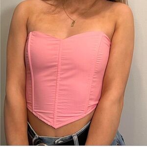 La Hearts PACSUN Pink Corset Crop Top Size Medium